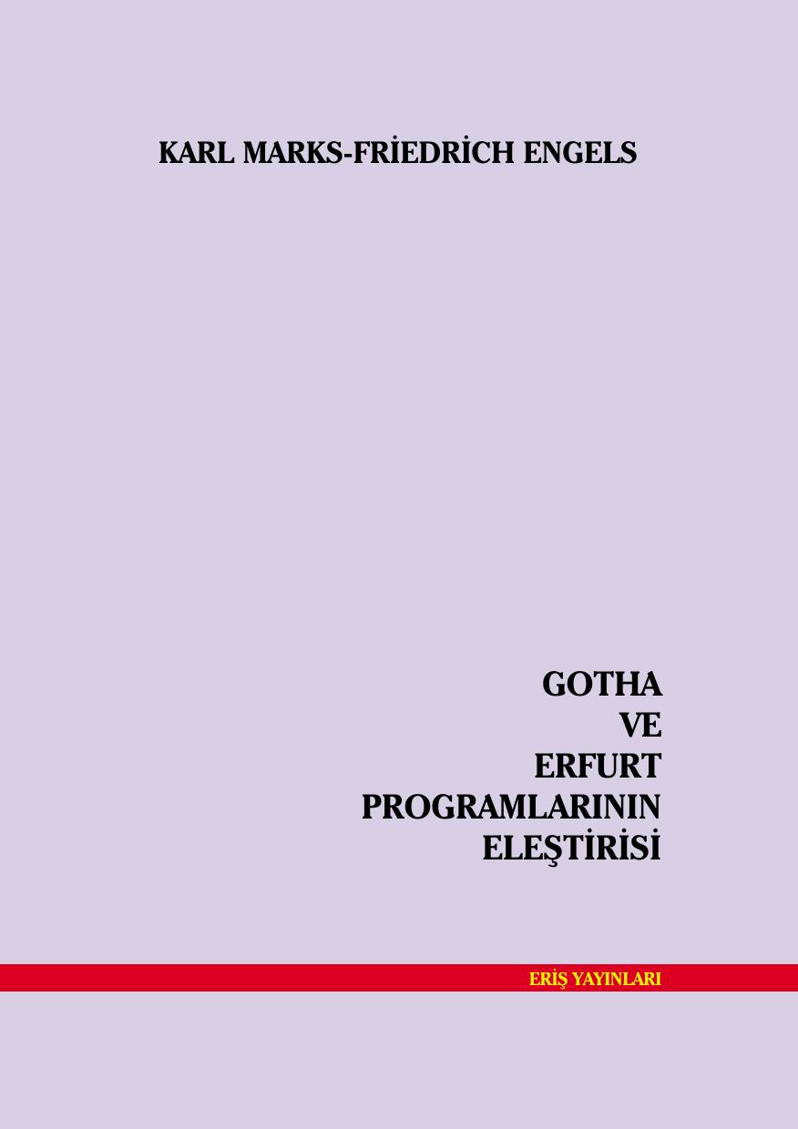 Gotha ve Erfurt Programlarının Eleştirisi