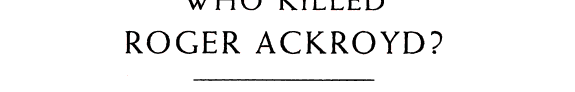 Roger Ackroyd Cinayeti