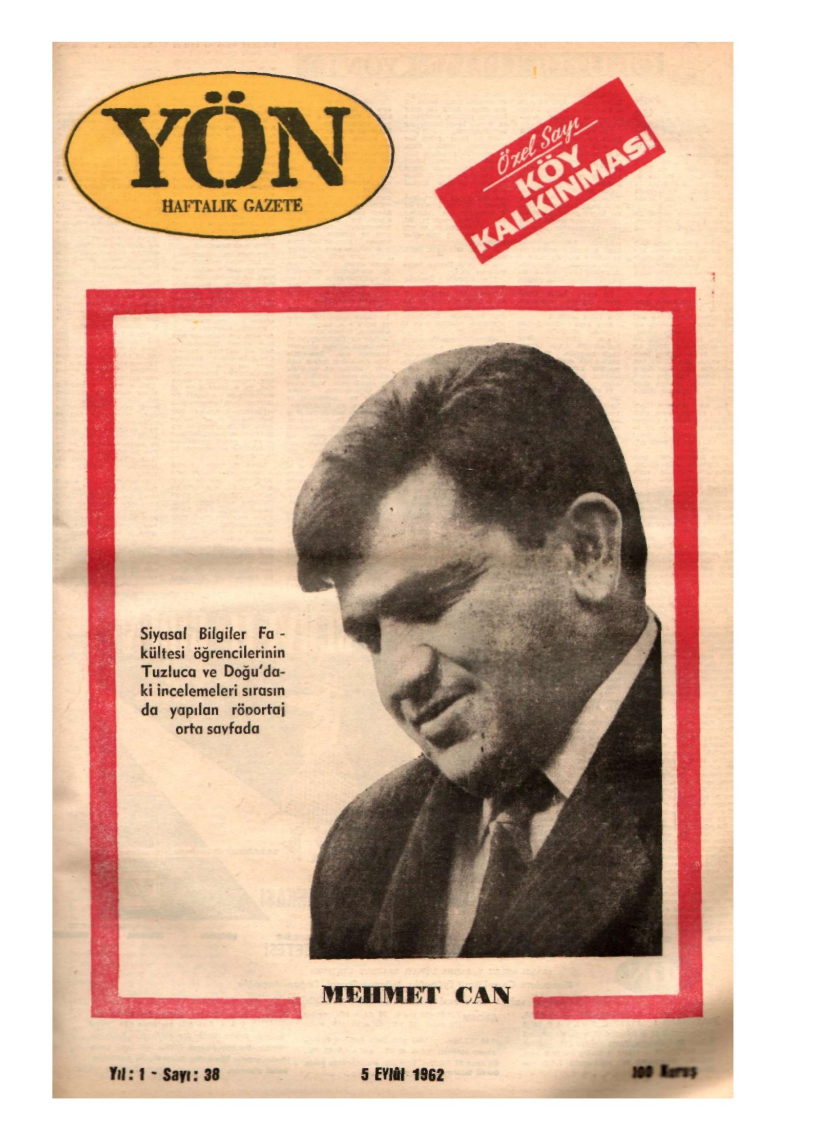 Yön Dergisi - C-1 - Yıl:1 Sayı:38