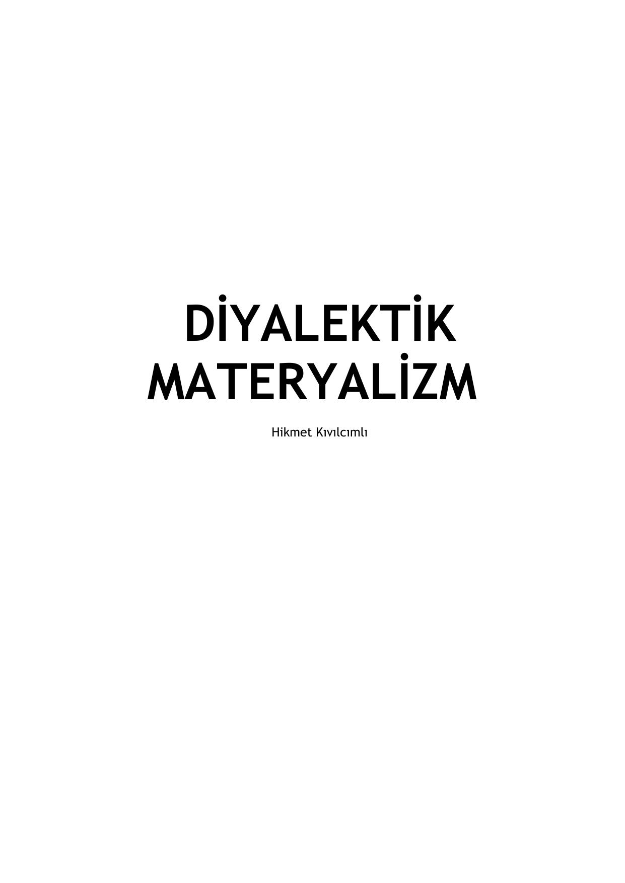 Diyalektik Materyalizm