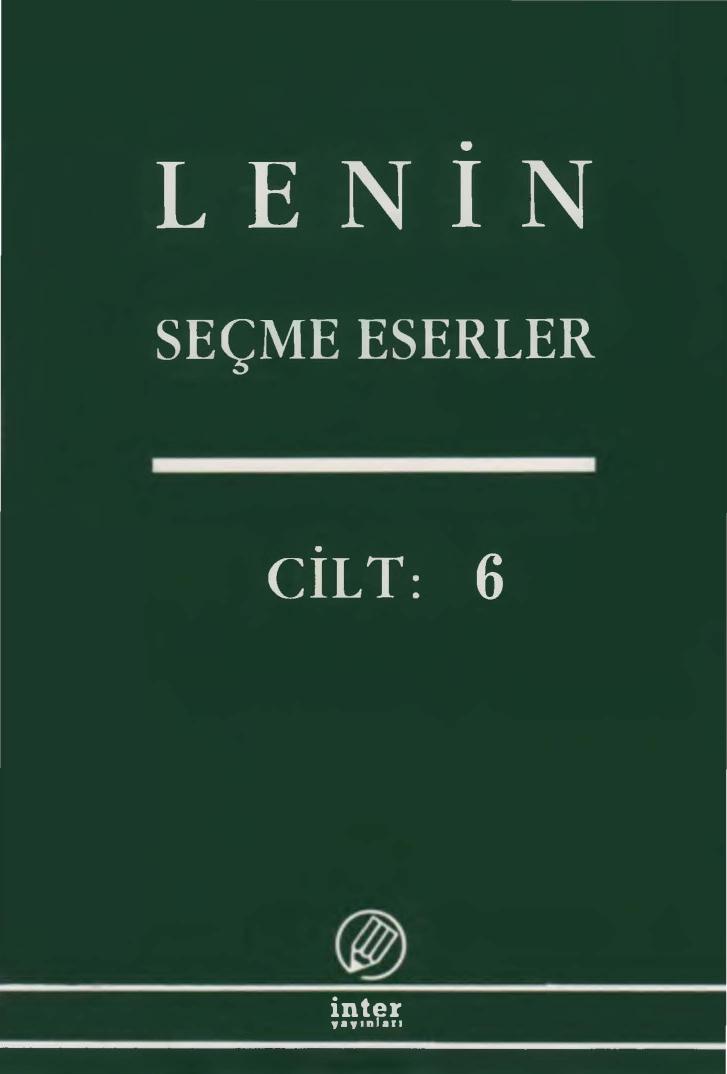 Lenin Seçme Eserler Cilt 06 İnter Yayınları