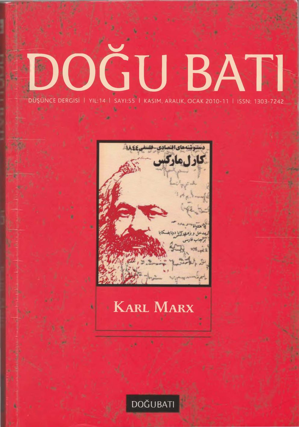 Doğu Batı Düşünce Dergisi Sayı 55 Karl Marks