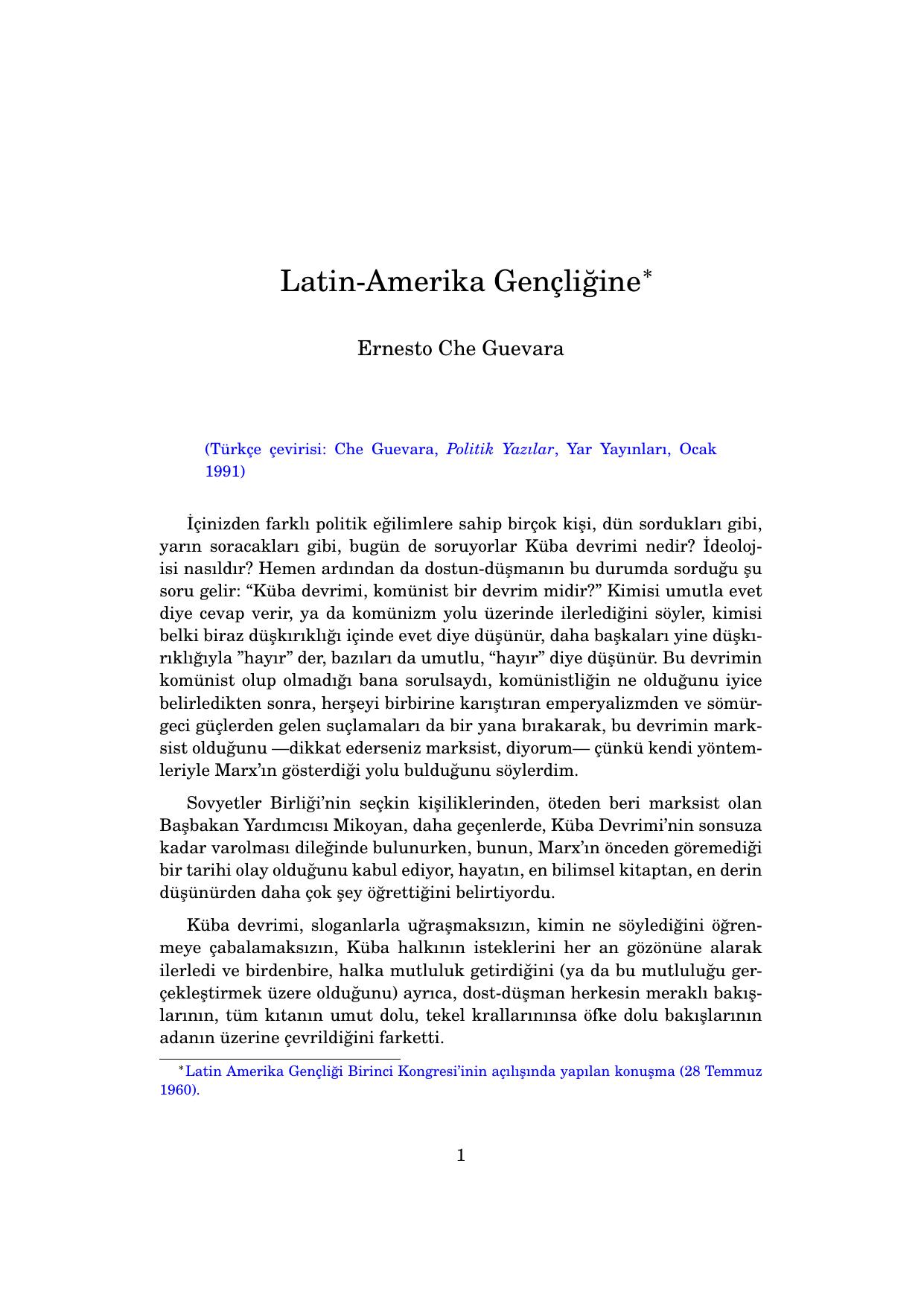 Latin-Amerika Gençliğine