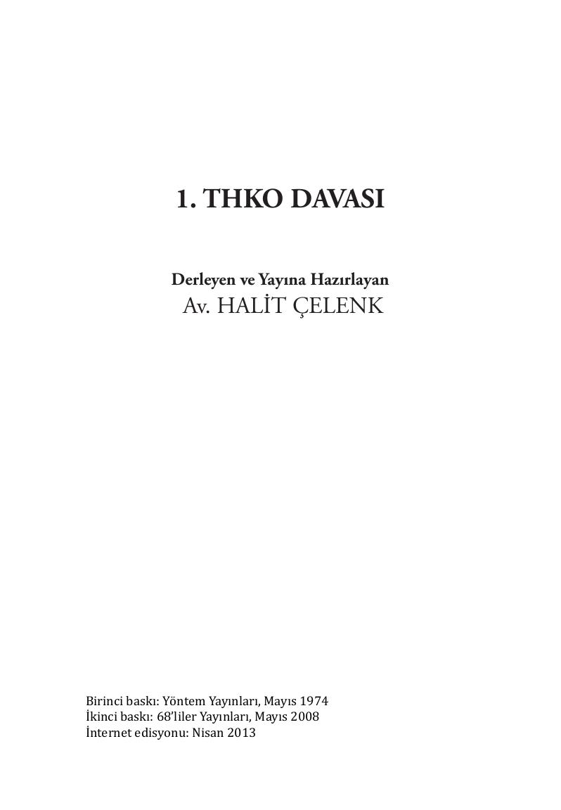 1. THKO Davası