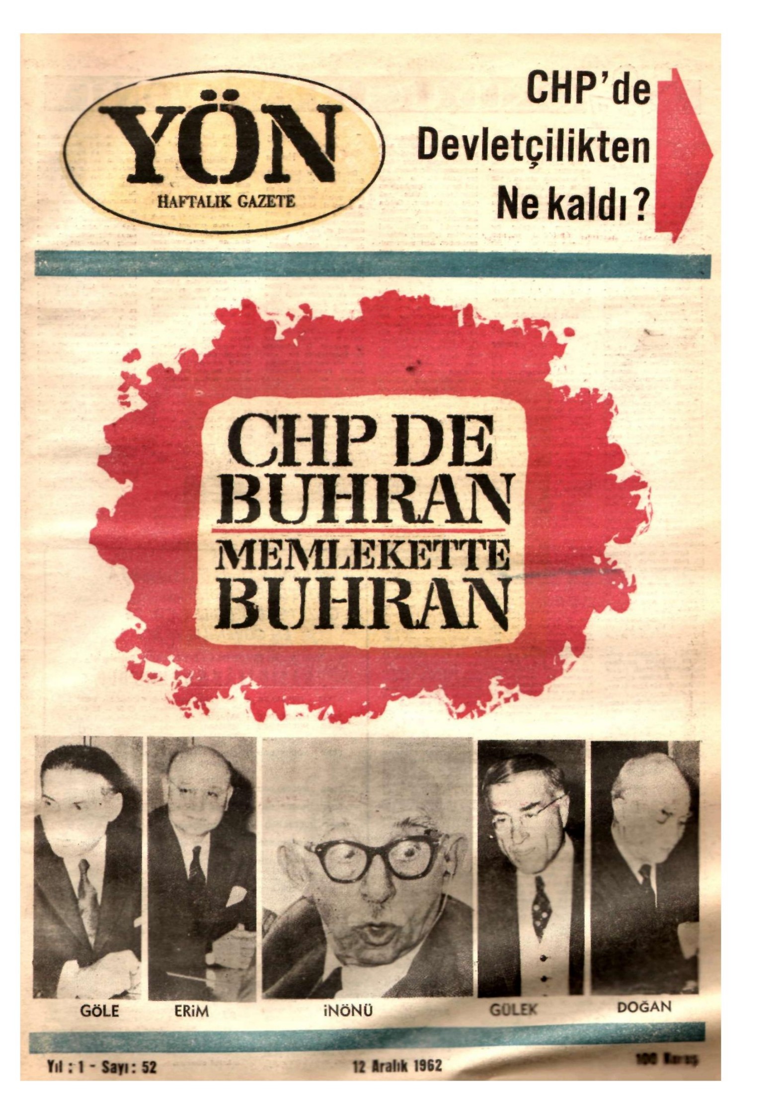 Yön Dergisi - C-1 - Yıl:1 Sayı:52