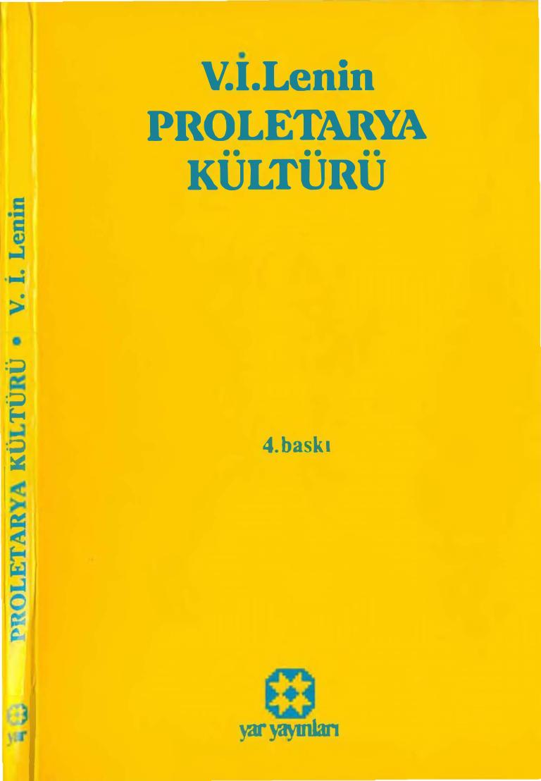 Lenin Proletarya Kültürü Yar Yayınları 4. BAskı