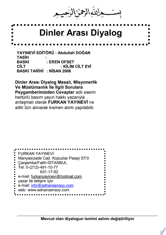 Tarih Boyunca Dinler Arası Diyalog