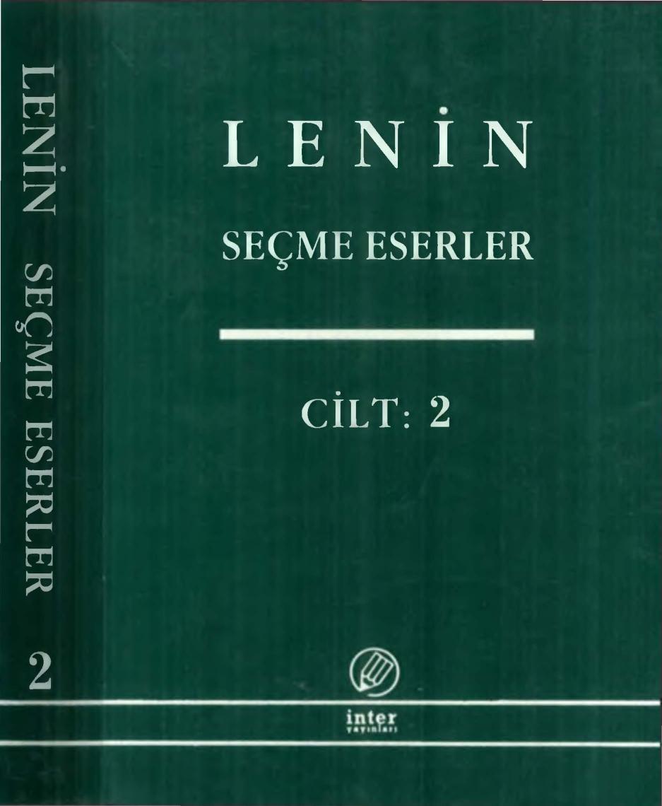 Lenin Seçme Eserler Cilt 02 İnter Yayınları