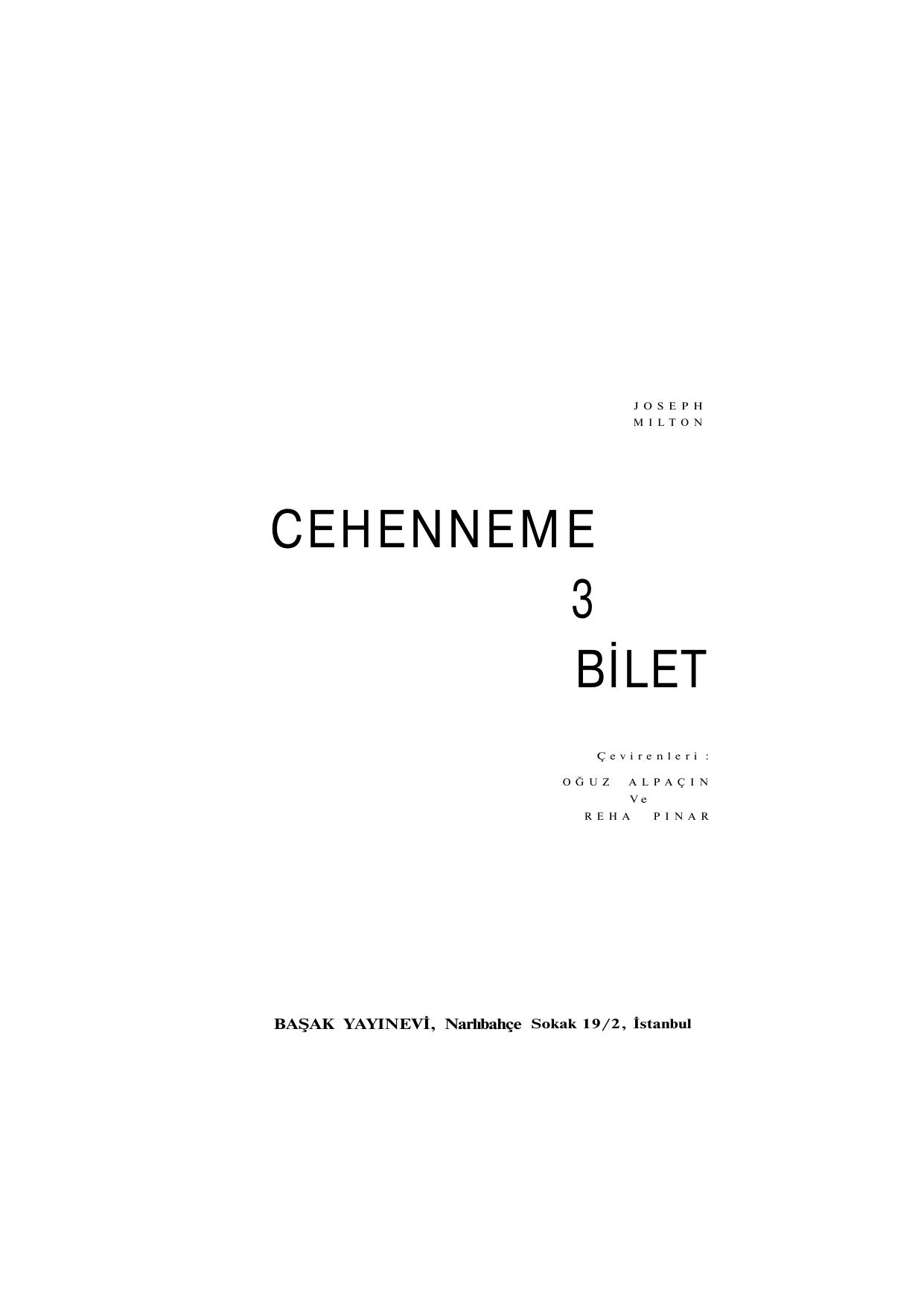 Cehenneme Üç Bilet