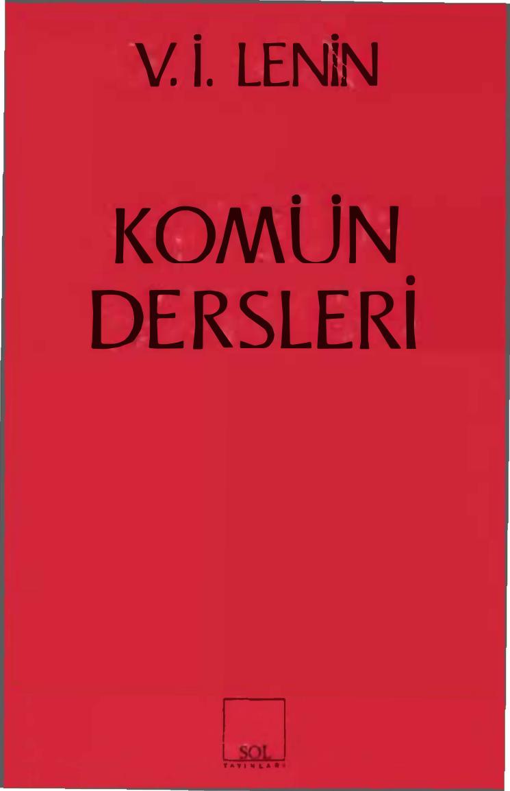 Lenin Komün Dersleri Sol Yayınları