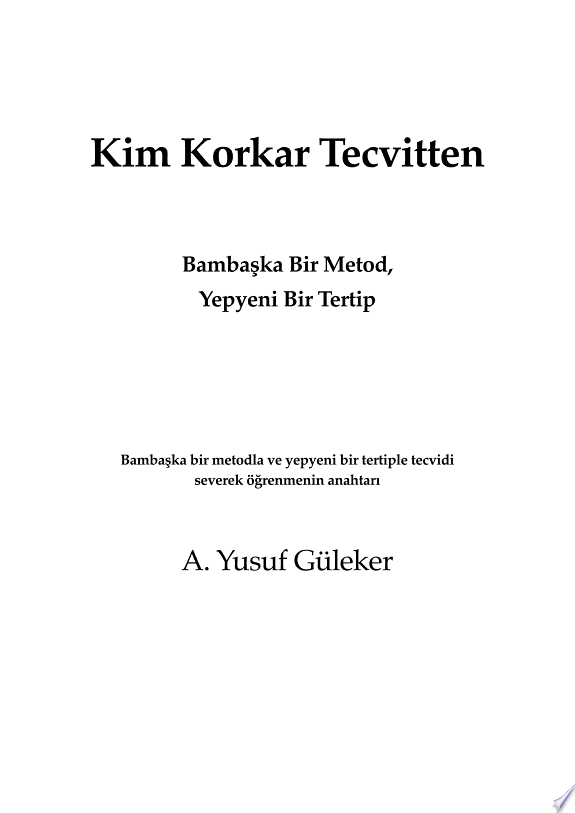 Tecvid Uygulamali Kurani Kerim Elifbasi