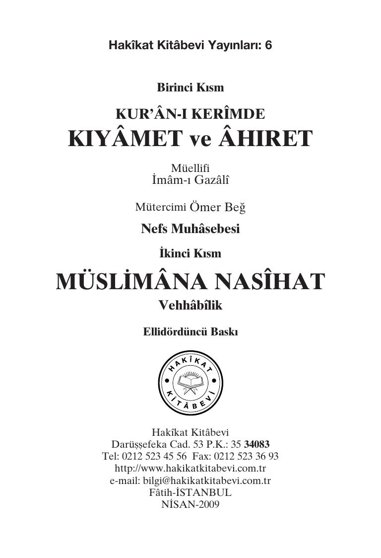 06 Kiyamet ve Ahiret