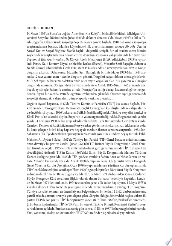 Türkiyede İşçi ve Sosyalist Hareketi