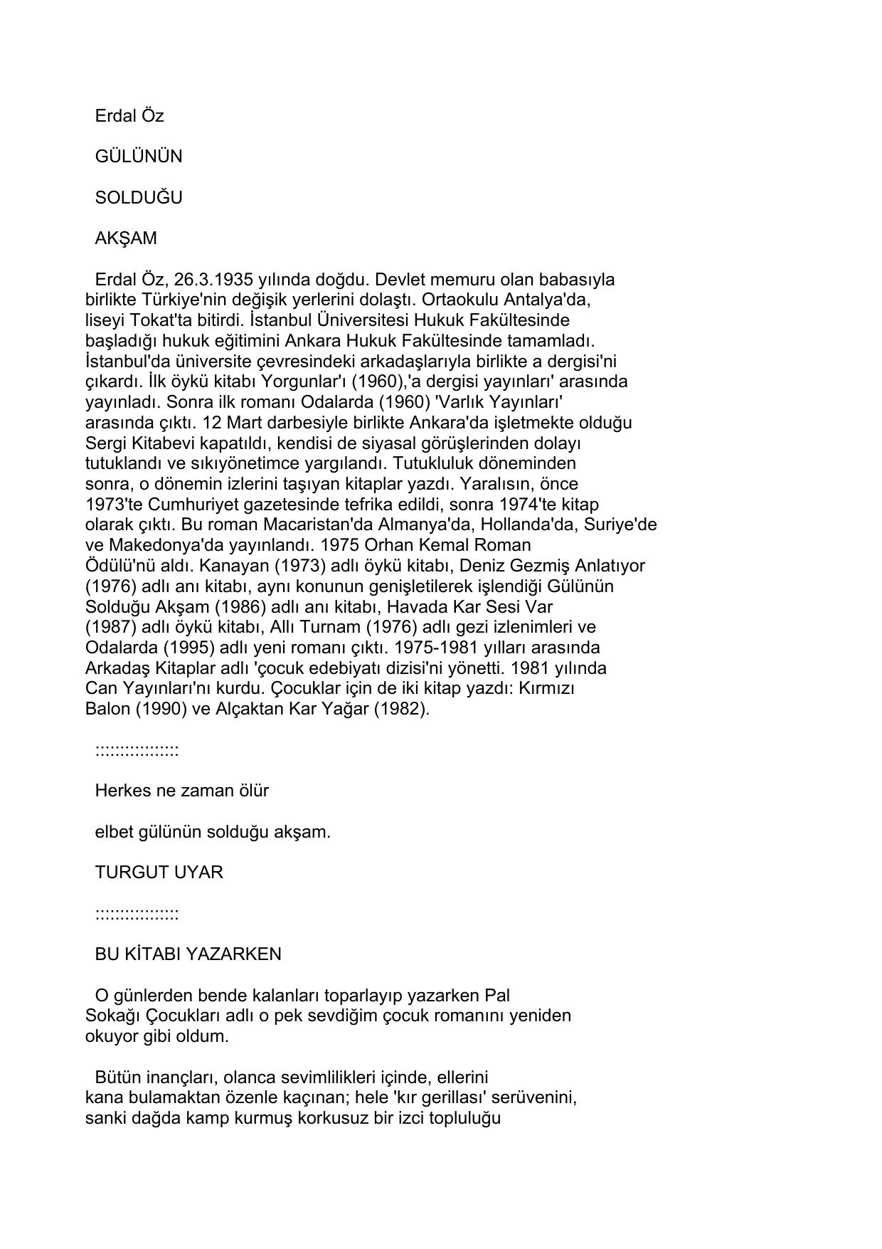 Gülün Solduğu Akşam