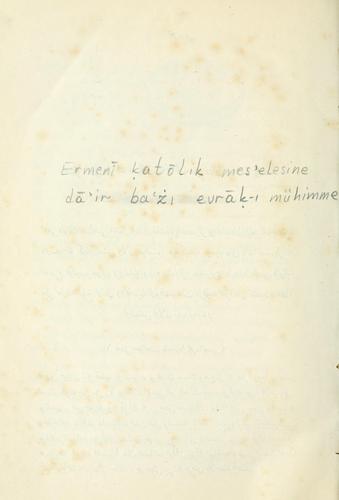 Ermen atlik mes'elesine d'ir ba'i evr-i mühimme