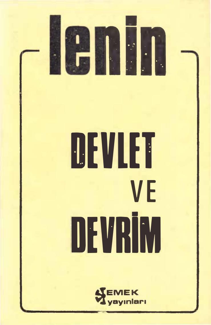 Lenin Devlet ve Devrim Emek Yayınları