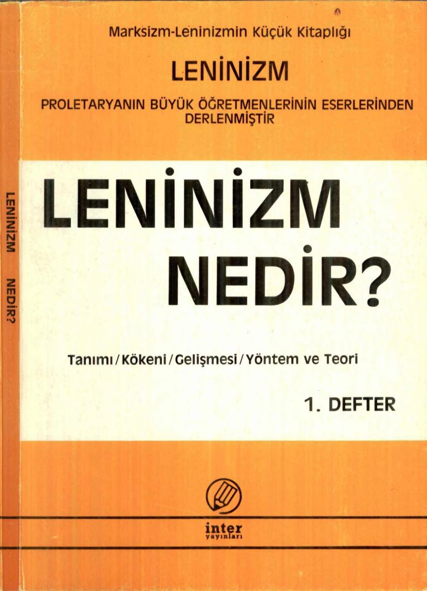 Leninizm Leninizm Nedir 1. Defter İnter Yayınları
