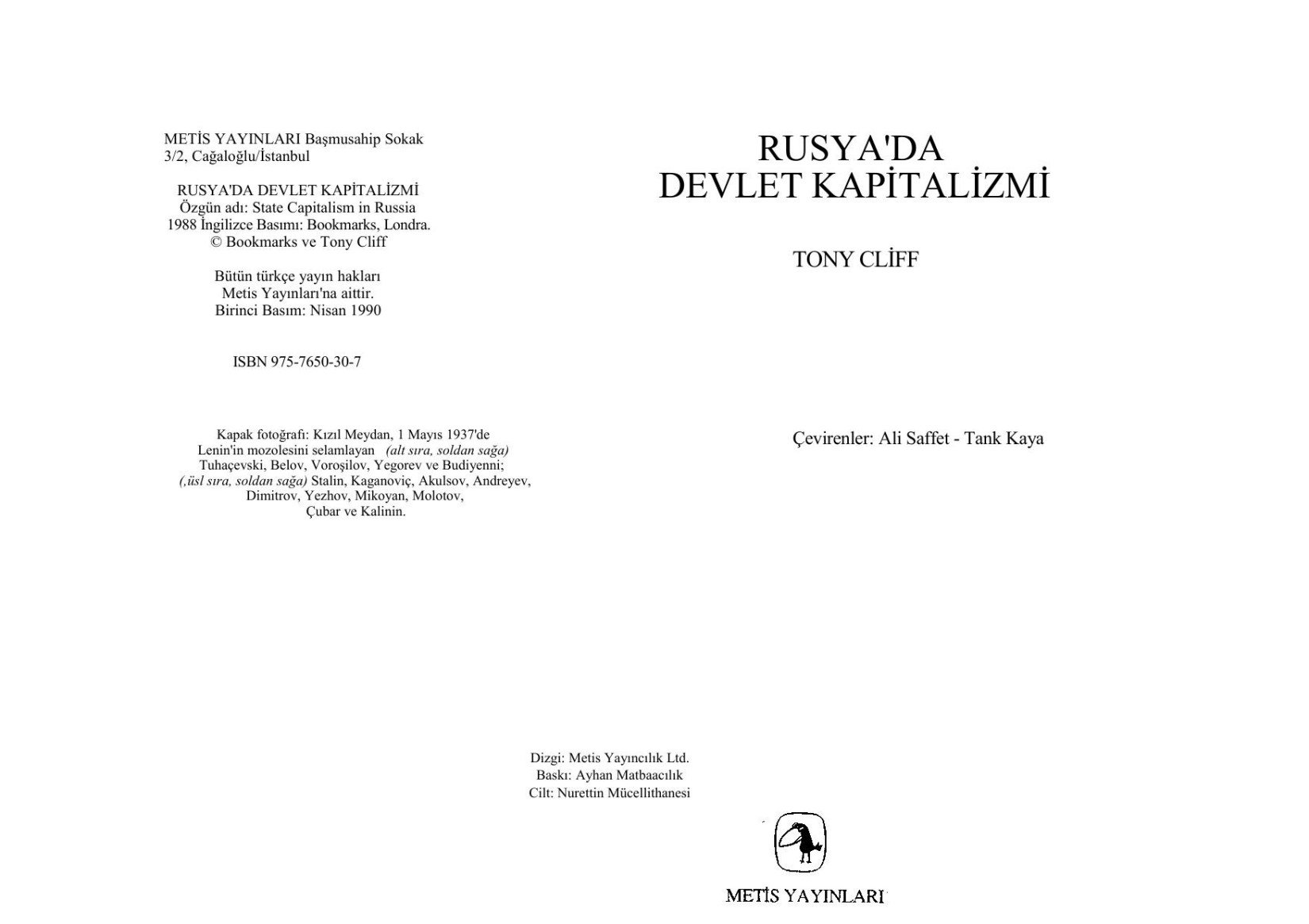 Tony Cliff---Rusya da Devlet Kapitalizmi